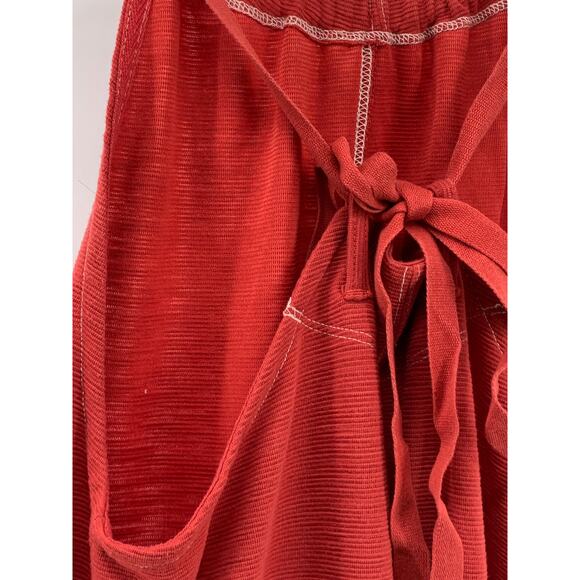 FREAKS STORE Women's Red Textured Sleeveless Halter Tie-Back Jumpsuit SZ M/L - Picture 7 of 12